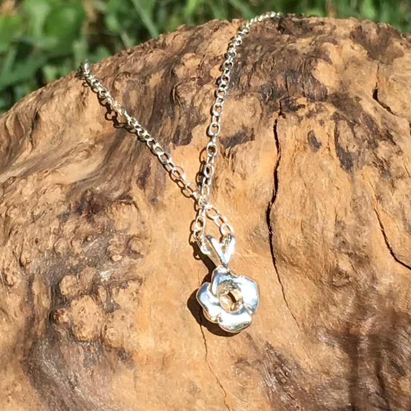 Phenacite Rose Faceted Crystal Pendant Silver Necklace-Moldavite Life