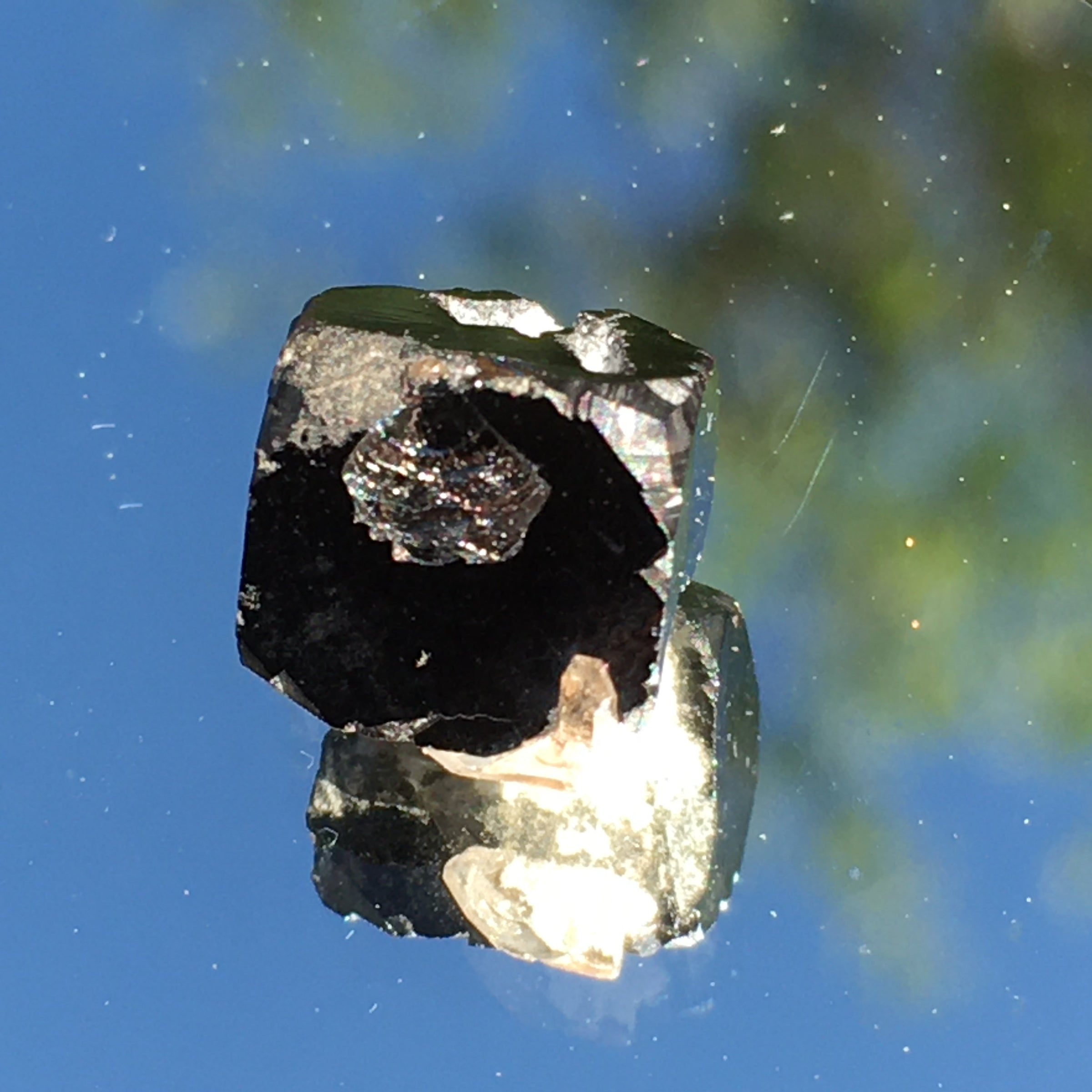 Rare Bixbyite Crystal-Moldavite Life