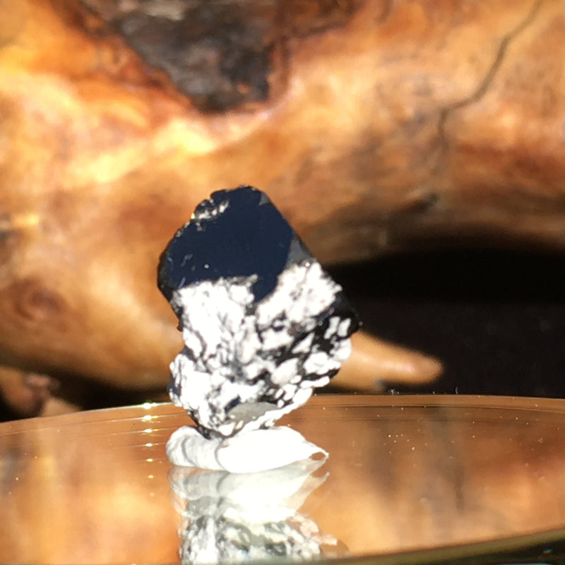 Rare Bixbyite Crystal-Moldavite Life
