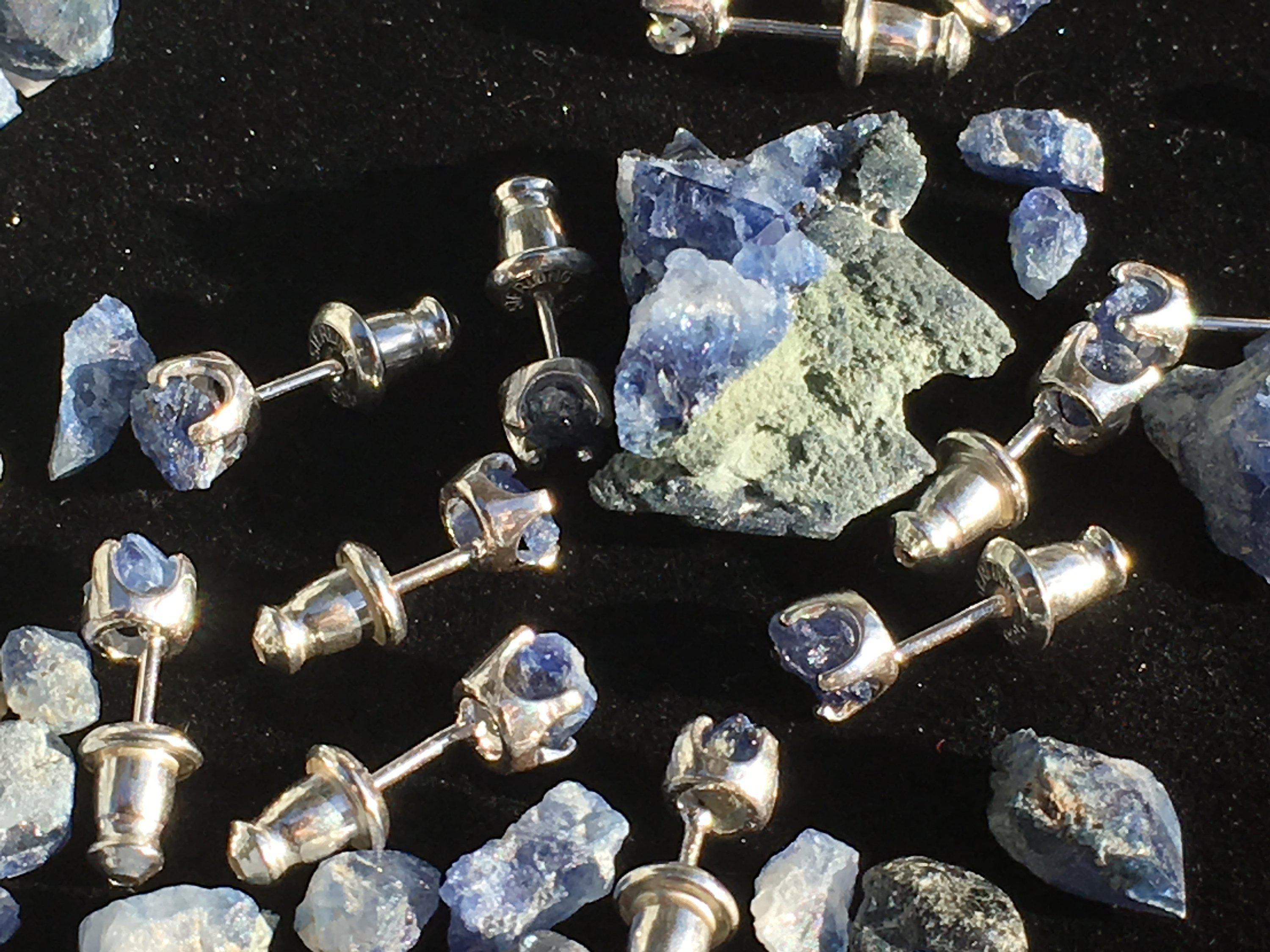 Benitoite earrings on sale