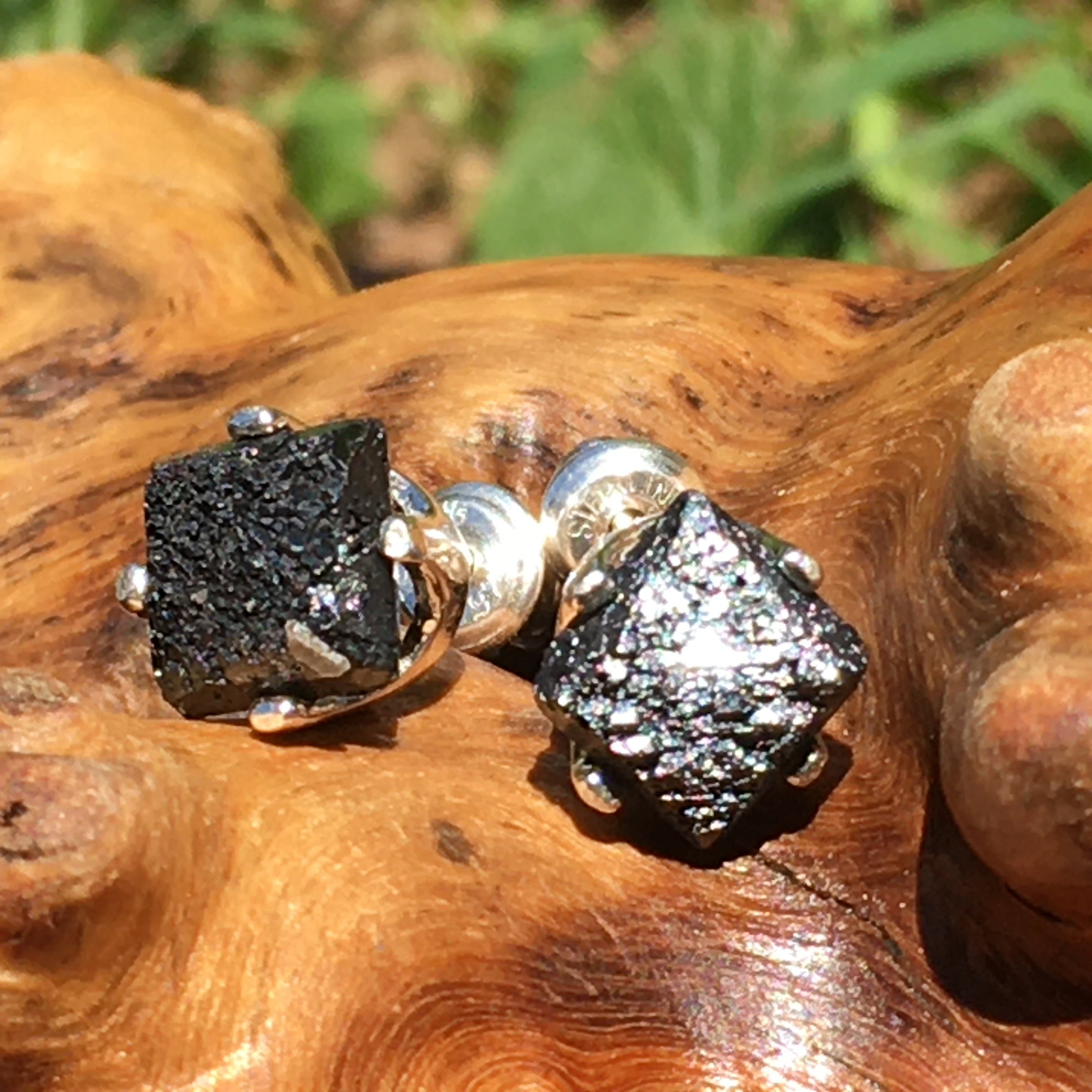 Rare Brookite Crystal Sterling Silver Earrings-Moldavite Life