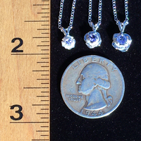 Tanzanite Rose Pendant Necklace Small Sterling Silver