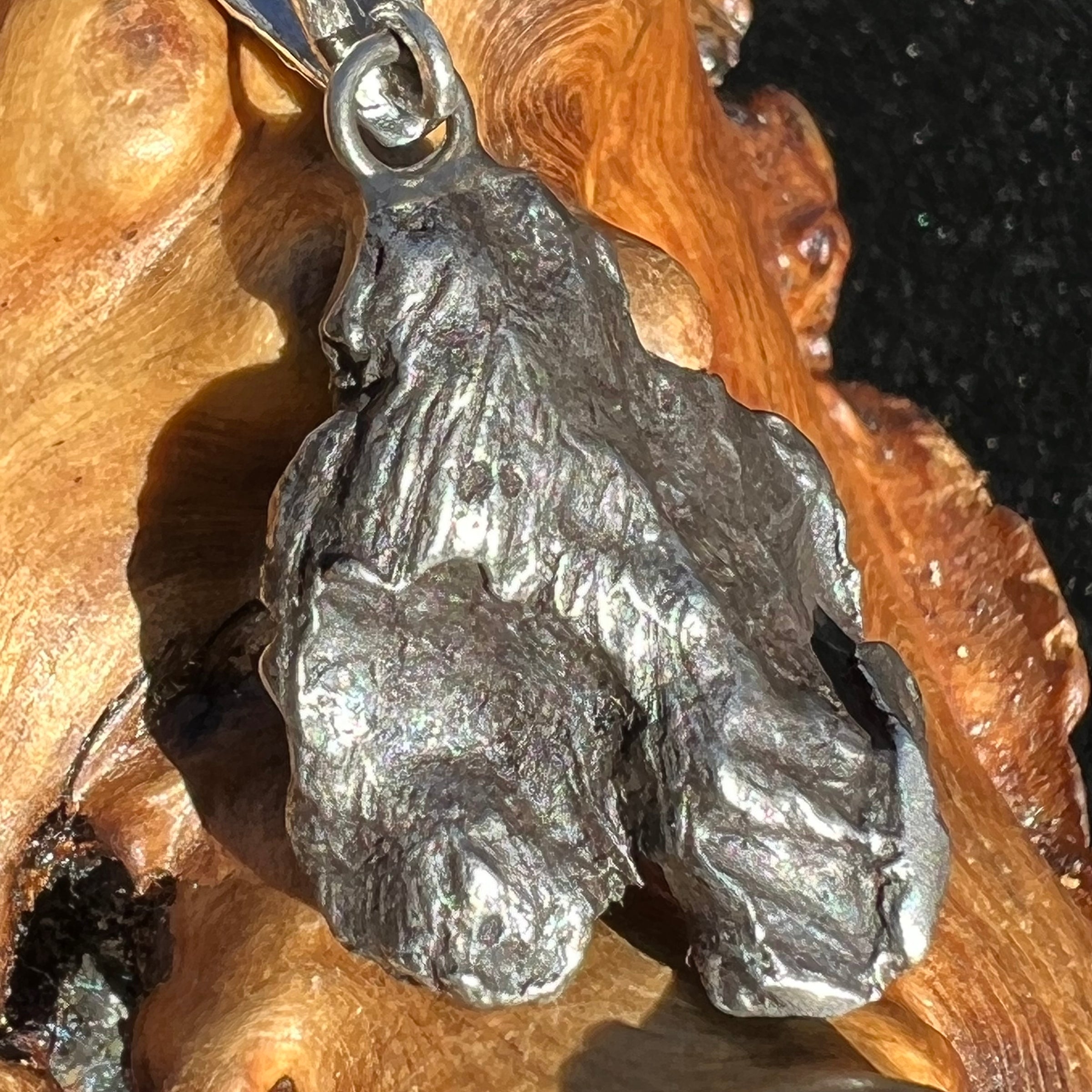 Sikhote Alin Meteorite Pendant Sterling Silver 19691-Moldavite Life