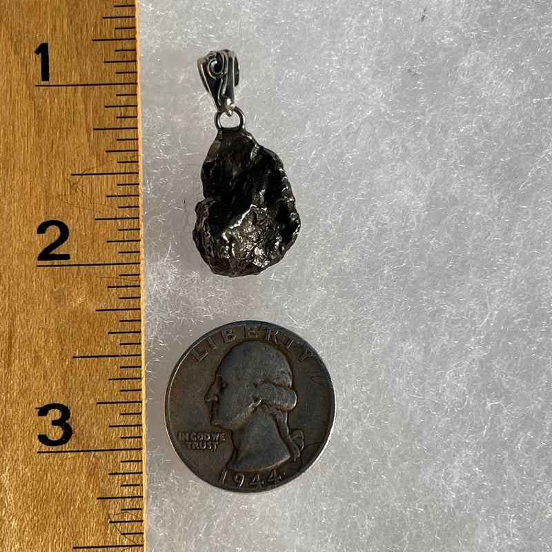 Sikhote Alin Meteorite Pendant Sterling Silver 19711-Moldavite Life