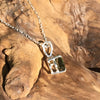 Silver Faceted Moldavite Pendant Trillion Cut Gem-Moldavite Jewelry