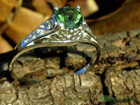 Silver Faceted Moldavite Ring Filigree 5mm Gem-Moldavite Life