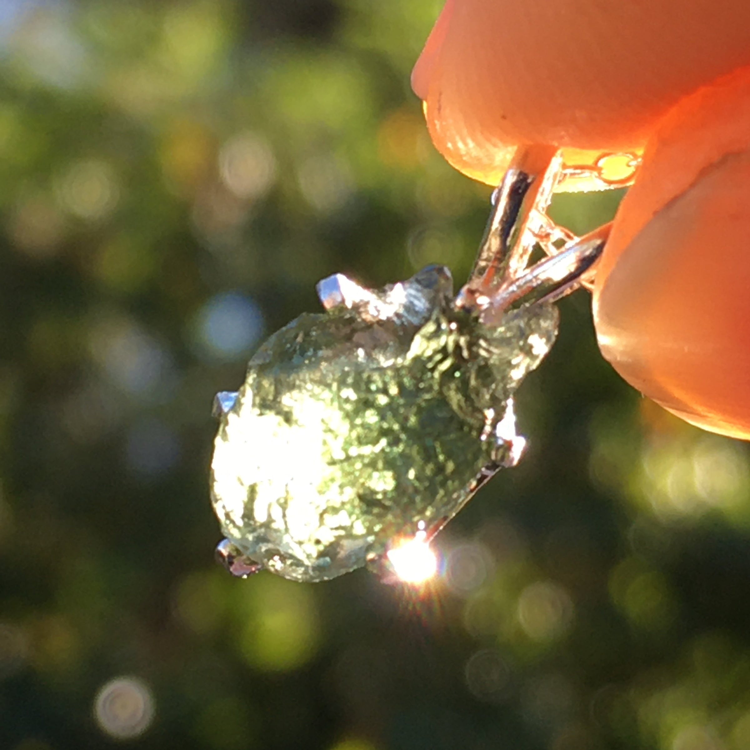 Silver Moldavite Pendant Natural Genuine-Moldavite Life