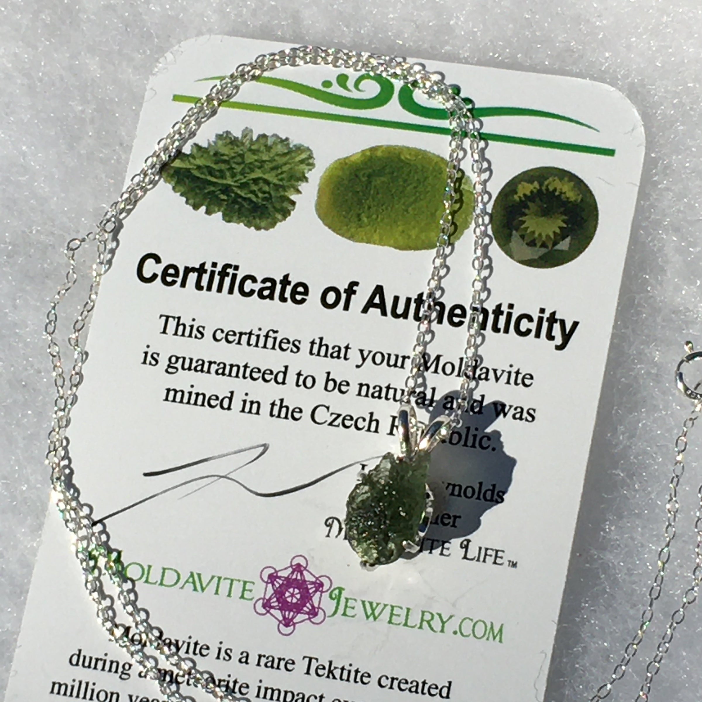 Silver Moldavite Pendant Natural Genuine-Moldavite Life