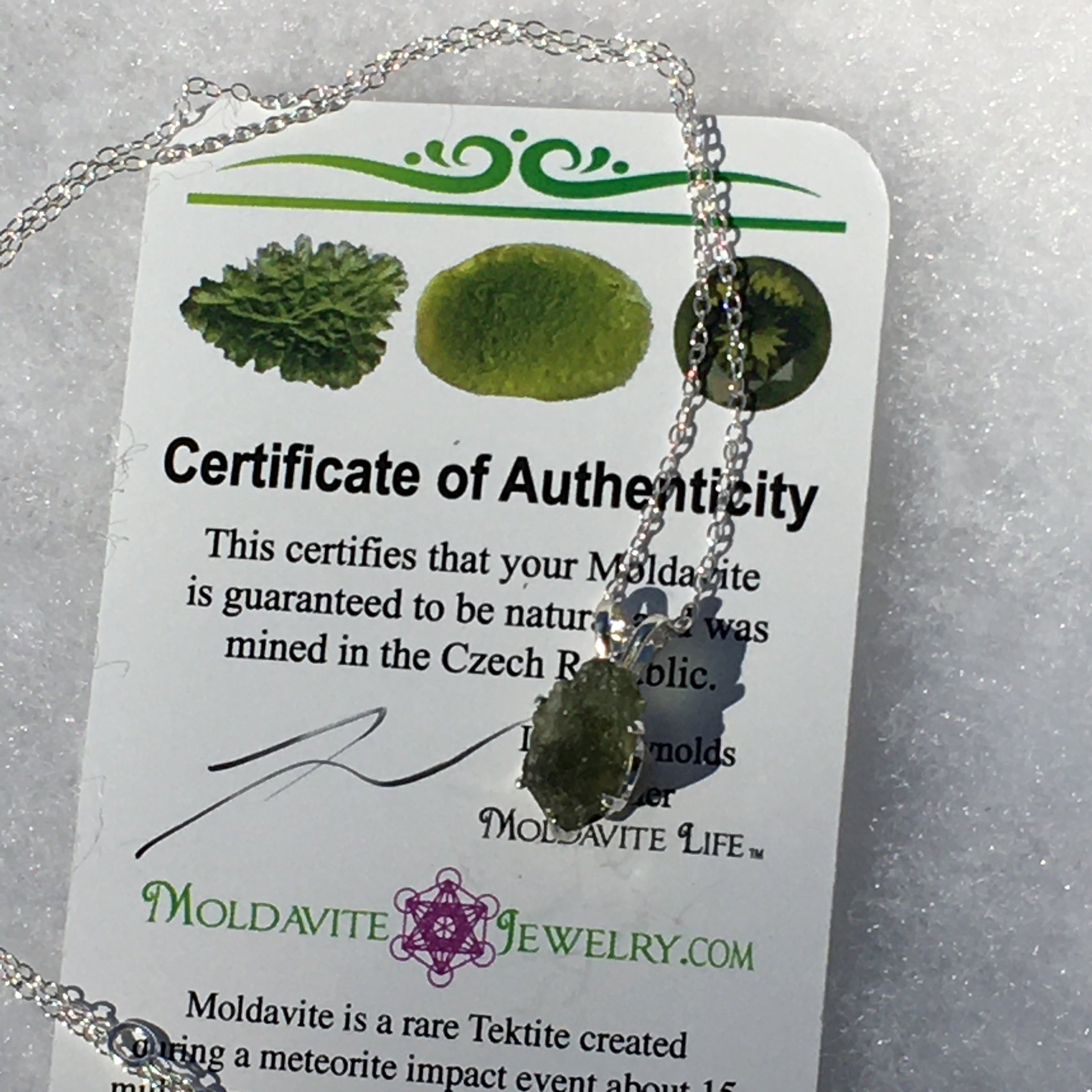 Silver Moldavite Pendant Natural Genuine-Moldavite Life