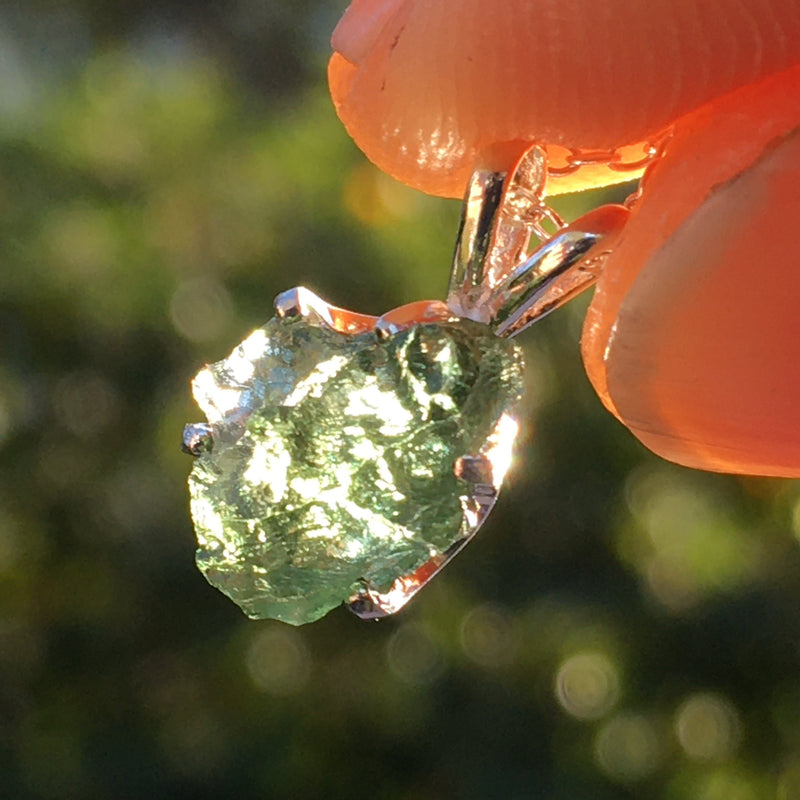 Silver Moldavite Pendant Natural Genuine-Moldavite Life