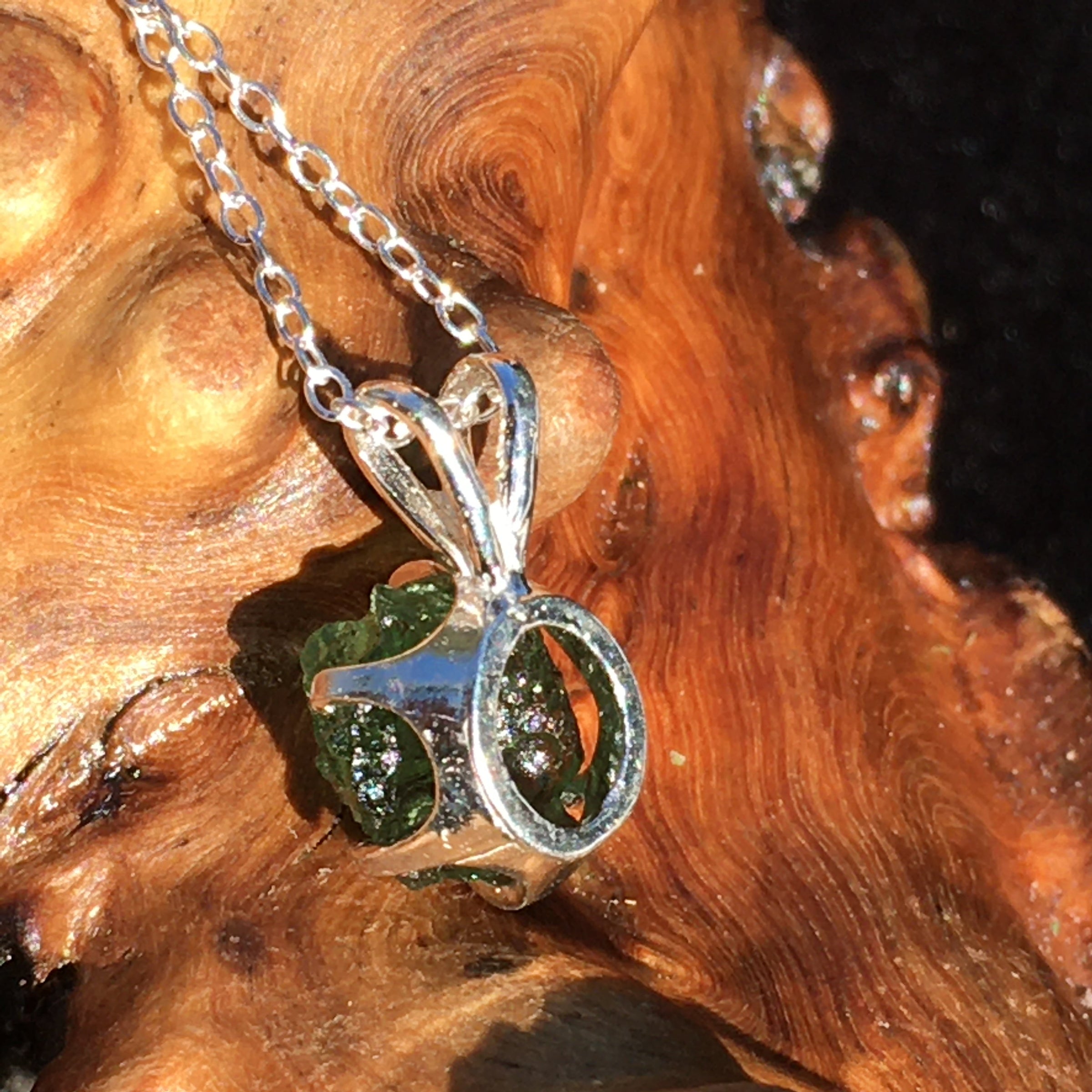 Silver Moldavite Pendant Natural Genuine-Moldavite Life