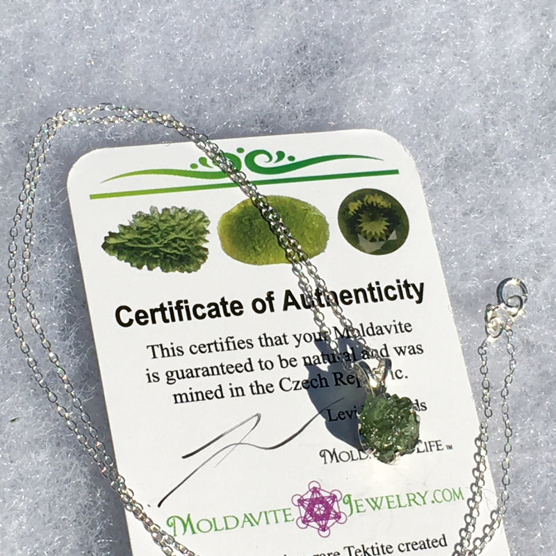 Silver Moldavite Pendant Natural Genuine-Moldavite Life