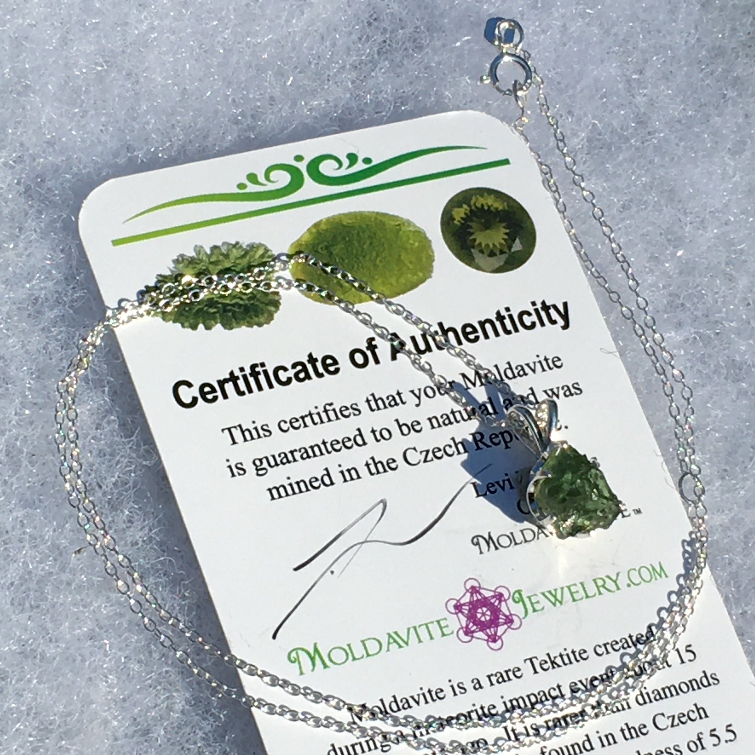 Silver Moldavite Pendant Natural Genuine-Moldavite Life