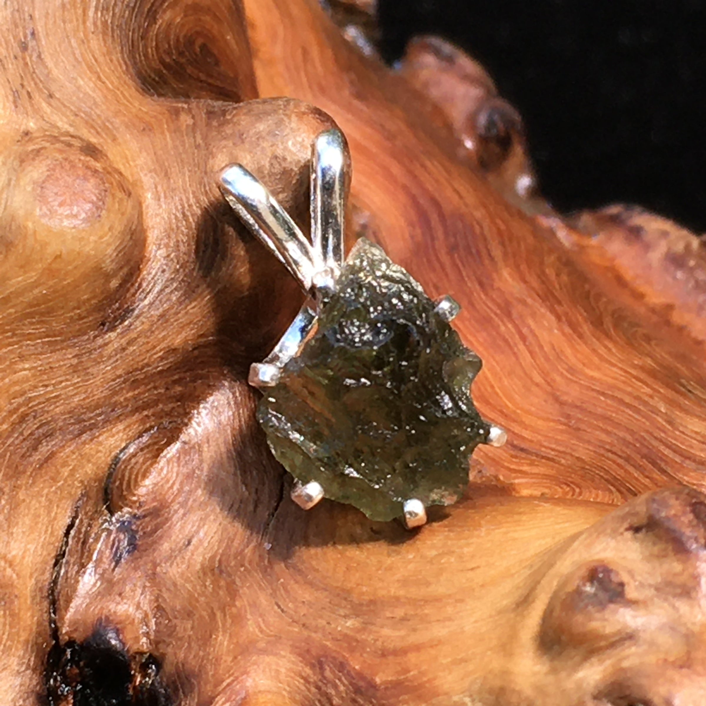 Silver Moldavite Pendant Natural Genuine-Moldavite Life