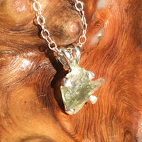 Silver Raw Moldavite Pendant Natural Genuine-Moldavite Life