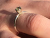 Sterling Silver Faceted Moldavite Engagement Ring 4mm-Moldavite Jewelry