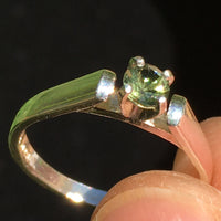 Sterling Silver Faceted Moldavite Engagement Ring 4mm-Moldavite Life