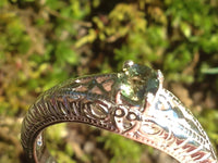 Antique Style Moldavite Ring 4mm Faceted Sterling Silver-Moldavite Life