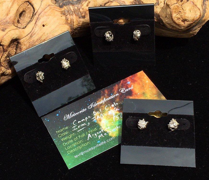 Meteorite Earrings Campo Del Cielo "Field of Heaven" Sterling Silver-Moldavite Life