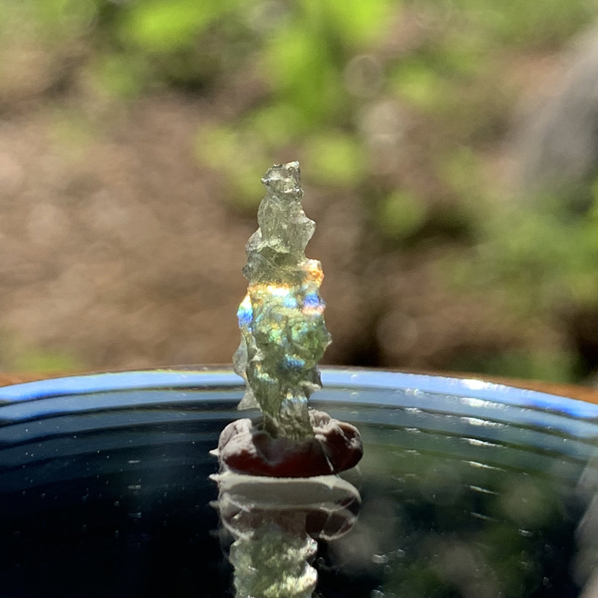 Tiny Besednice Moldavite Genuine Certified 0.2 gram-Moldavite Life