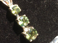 Triple Faceted Moldavite Gem Pendant Necklace Sterling Silver-Moldavite Life